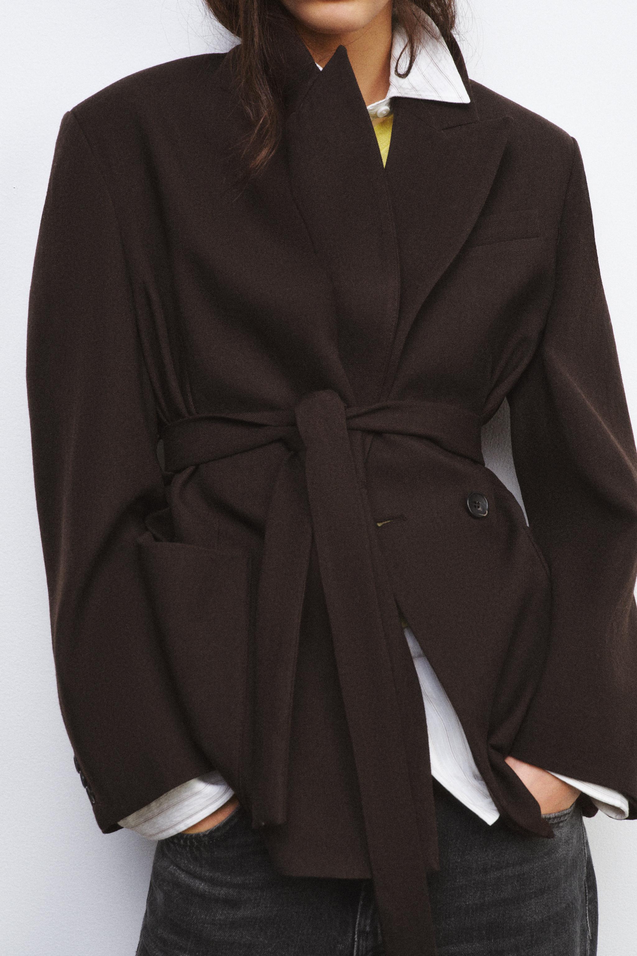 100% WOOL BELTED BLAZER ZW COLLECTION LIMITED EDITION